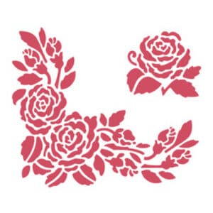 Stencil stamperia centro e angolo rosa per decoupage