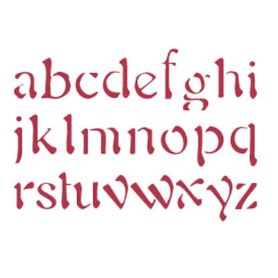 Stencil stamperia alfabeto minuscolo per decoupage