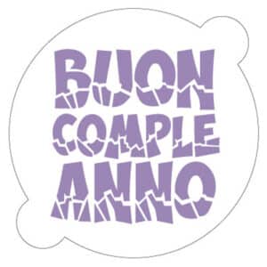 Stencil tondo per torte buon compleanno