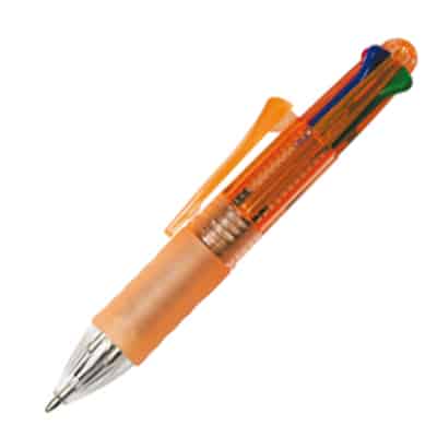 (OUT OF STOCK) - PENNA A SFERA 4 COLORI "RAINBOW" NEUTRA. INCHIOSTRO NERO/BLU/VERDE/ROSSO. CONFEZIONE DA 1000 PEZZI.
