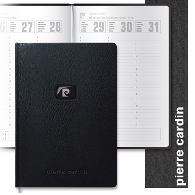 (OUT OF STOCK) - AGENDA SETTIMANALE 2013 "PIERRE CARDIN" NEUTRA. COLORE NERO. CONFEZIONE DA 25 PEZZI.
