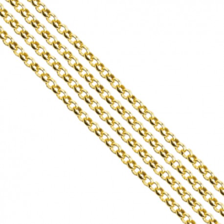 (OUT OF STOCK)Catena rolò colore oro 2.5 mm - 1 mt