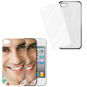 Cover nera con piastrina stampabile - IPhone 4, 4 S