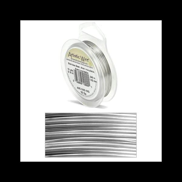 Filo artistic wire argento in acciaio inossidabile Ø 1.02mm - 9m