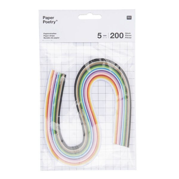 (OUT OF STOCK)Set 200 strisce di carta per Quilling 5 mm - Multicolore
