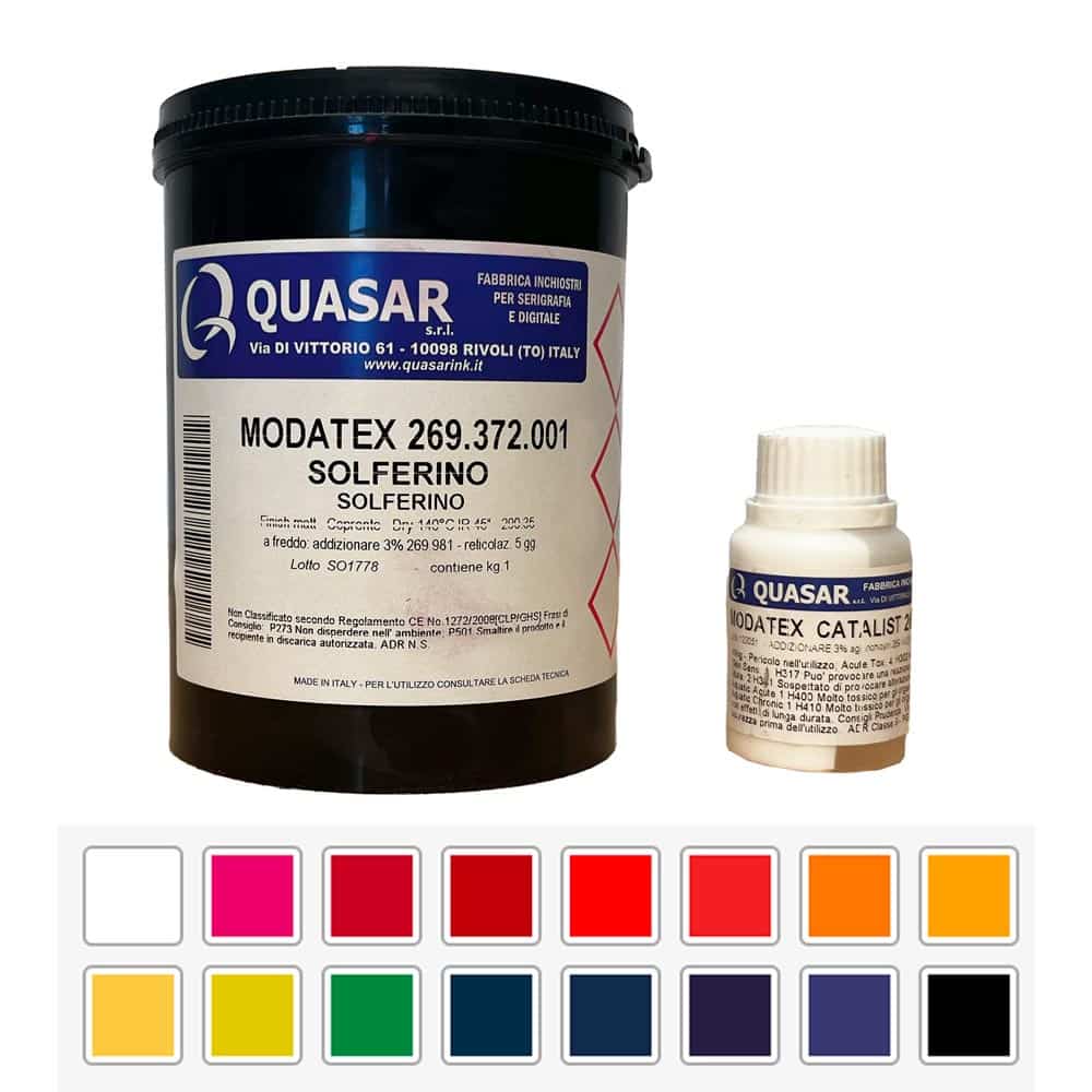 Inchiostro Modatex Quasar ideali per Serigrafia su tshirt e cotone - CPL  Fabbrika