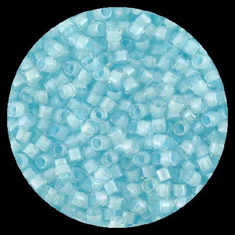 Perline in vetro Miyuki Delica Lined Aqua Mist Crystal 11/0 - 10g