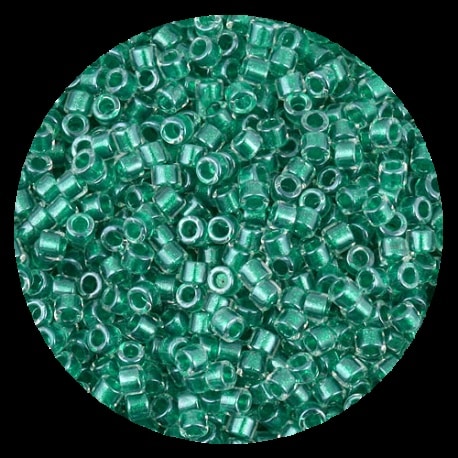 Perline in vetro Miyuki Delica Lined Sparkling Teal Crystal 11/0 - 10g