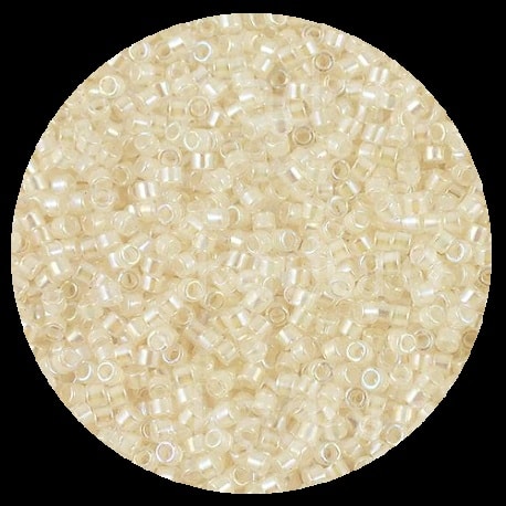 Perline in vetro Miyuki Delica Lined White ab 11/0 - 10g
