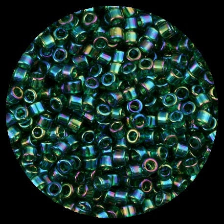 Perline in vetro Miyuki Delica Transparent Emerald ab 11/0 - 10g