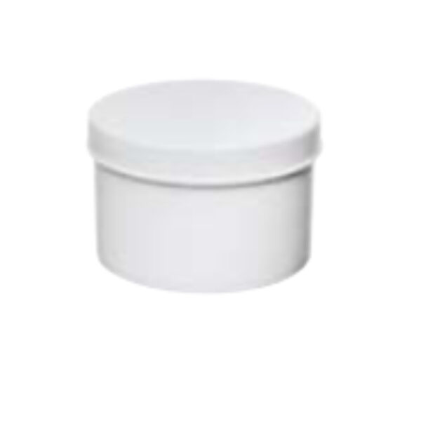 Barattolo in Plastica Bianco da 200 ml con Tappo a Vite e Sottotappo